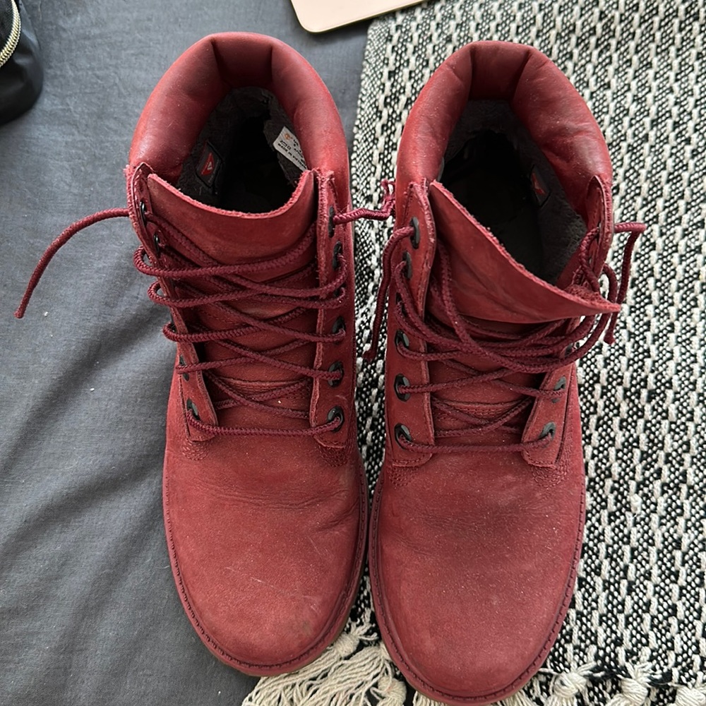 Burgundy Timberland Boots